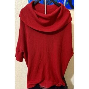 Lane Bryant Womens Size 22/24 Cowl Neck Sweater Red Dolman Sleeve Solid Tunic